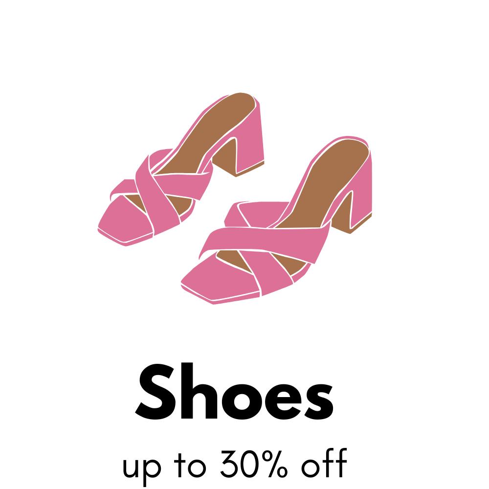 Pink Heels Image above text: Shoes up to 30% off. Click to explore more.