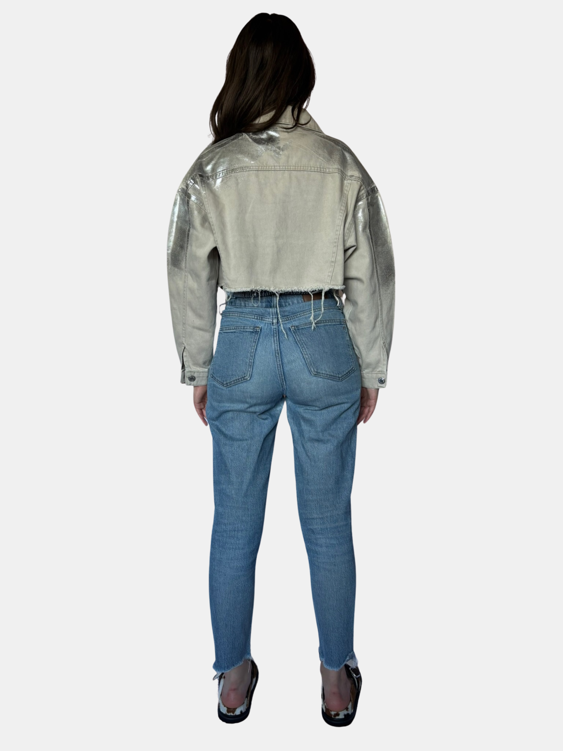 Alia Sand Polished Denim Jacket 3