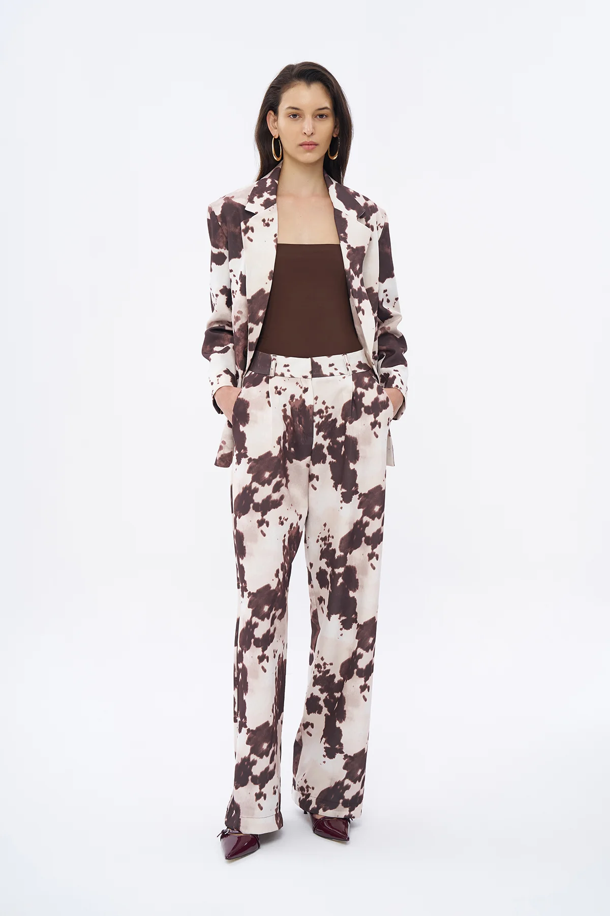 Camille Cow Print Pants