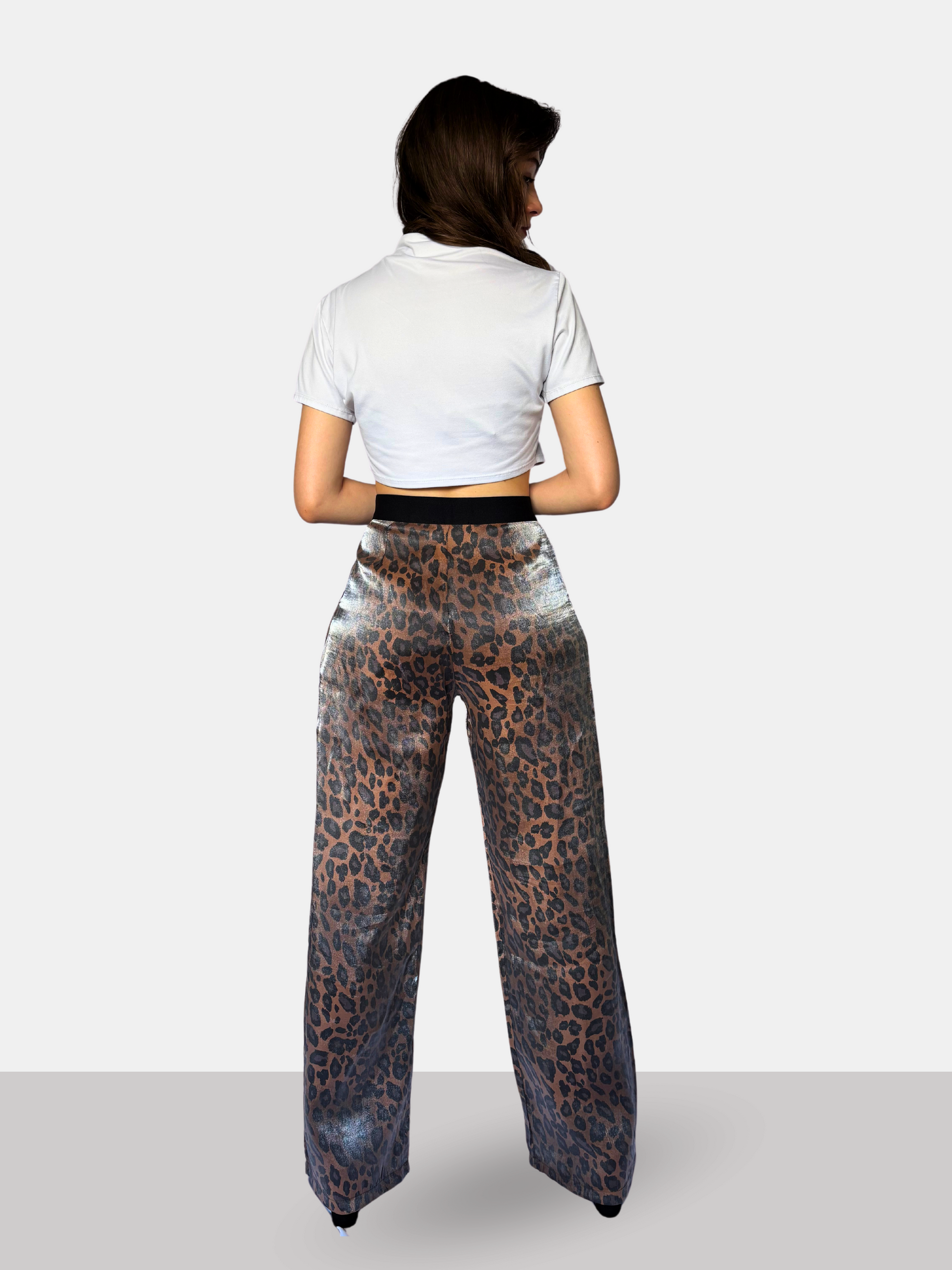 Chiara Shimmery Leopard Pants in brown 3