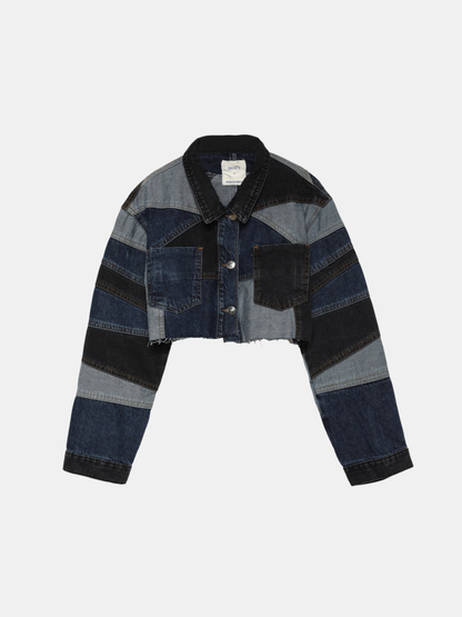 Dua Patch Cropped Jean Jacket 2