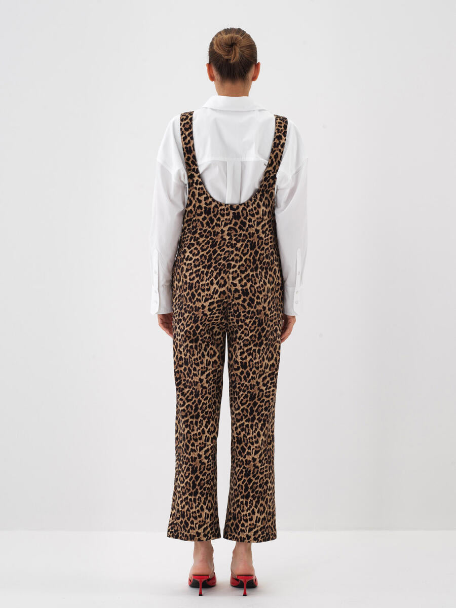 Elena Leopard Print Overalls 2