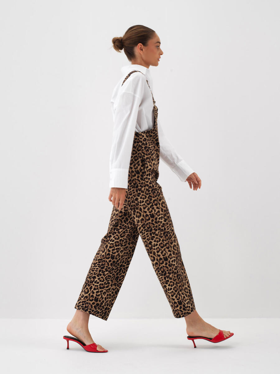 Elena Leopard Print Overalls 4