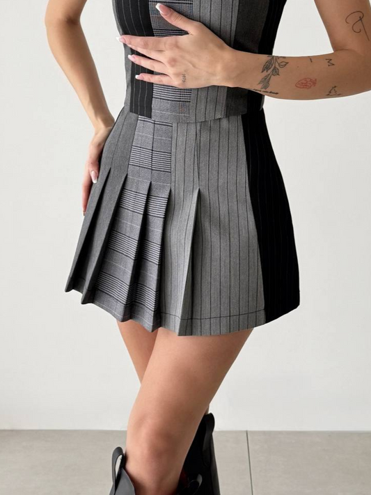 Grace Plaid Pleated Skirt