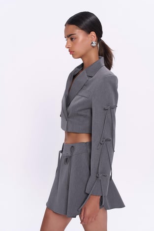 Iliana Bow Blazer in Grey 3