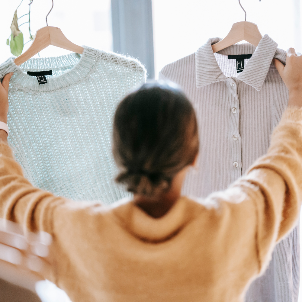 Image Banner of Clothes, Held by model