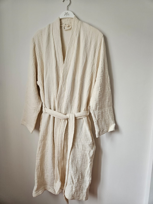 Julia Muslin Cover Up Robe in beige