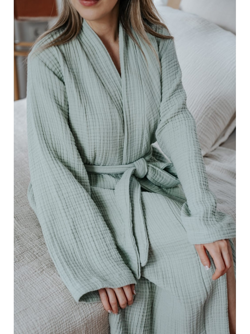 Julia Muslin Cover Up Robe in green