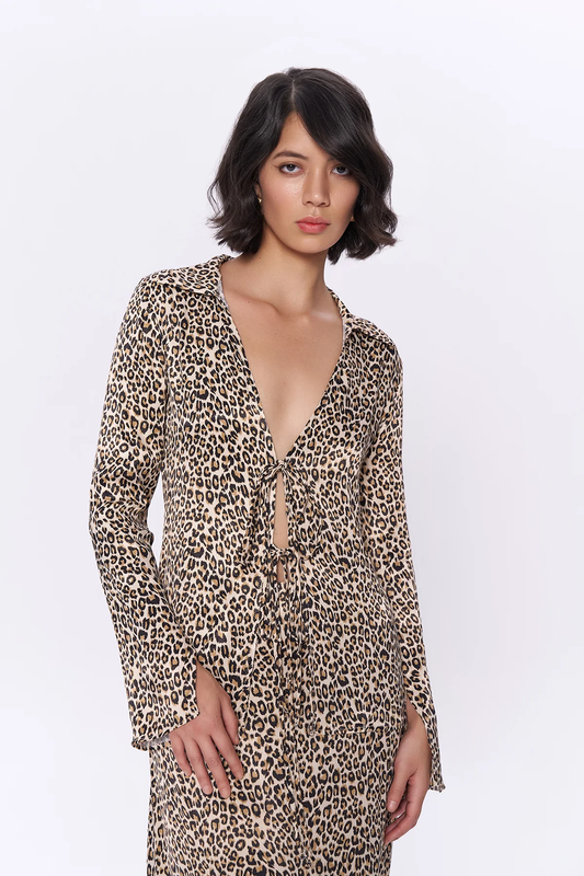 Natalie Leopard Print Blouse