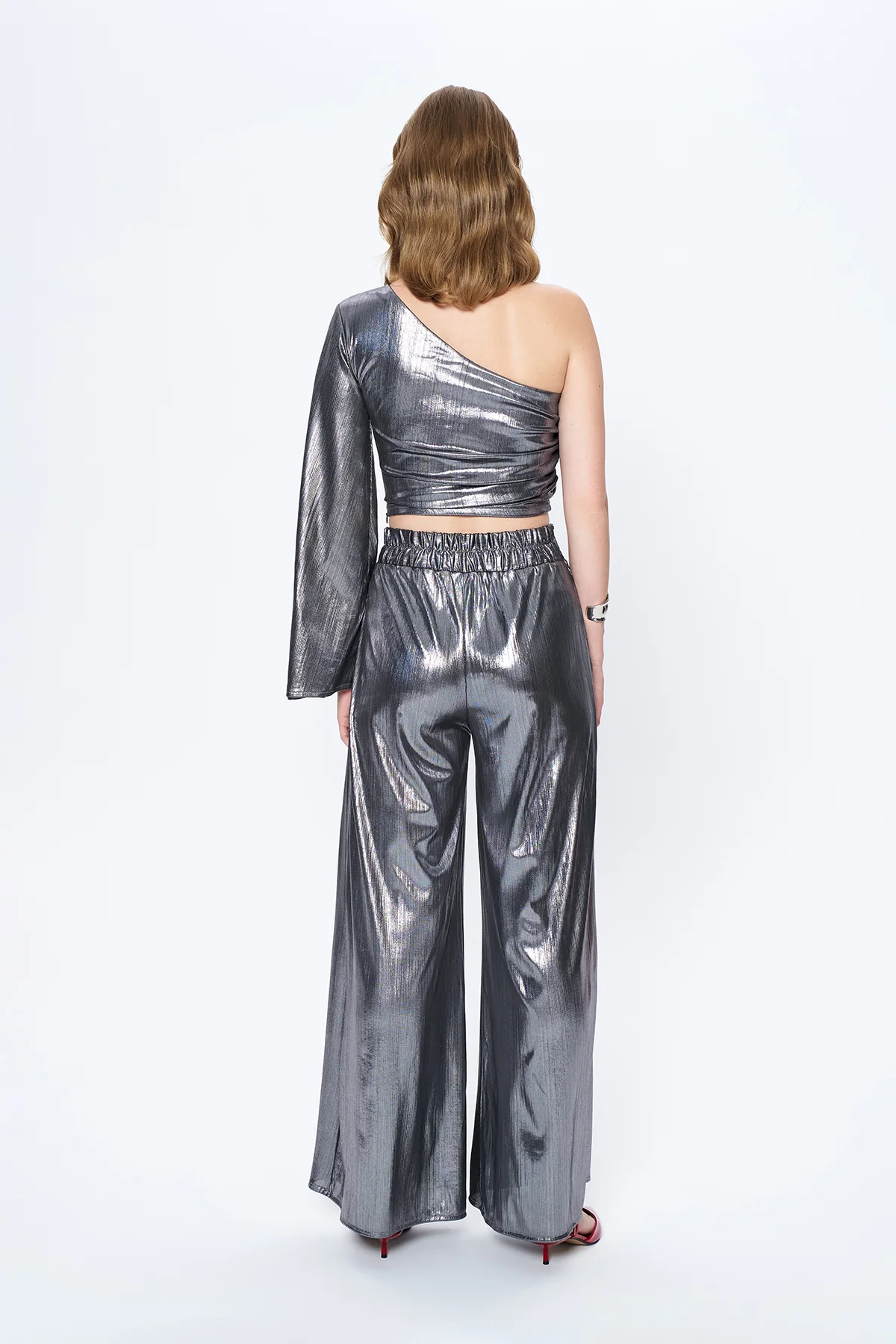 Phoebe Metallic Wide Leg Pants 4