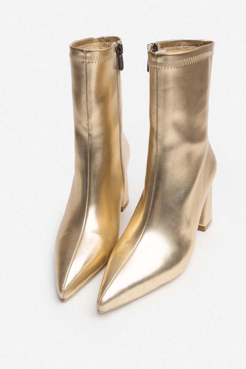 Sabrina Metallic Booties in gold 4