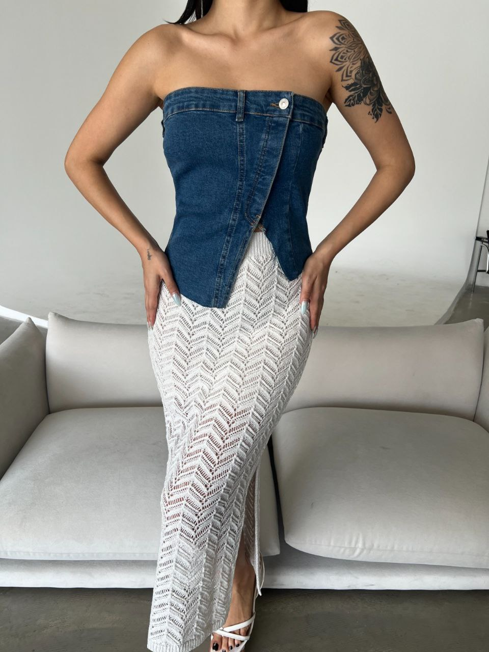 Sienna Strapless Denim Top