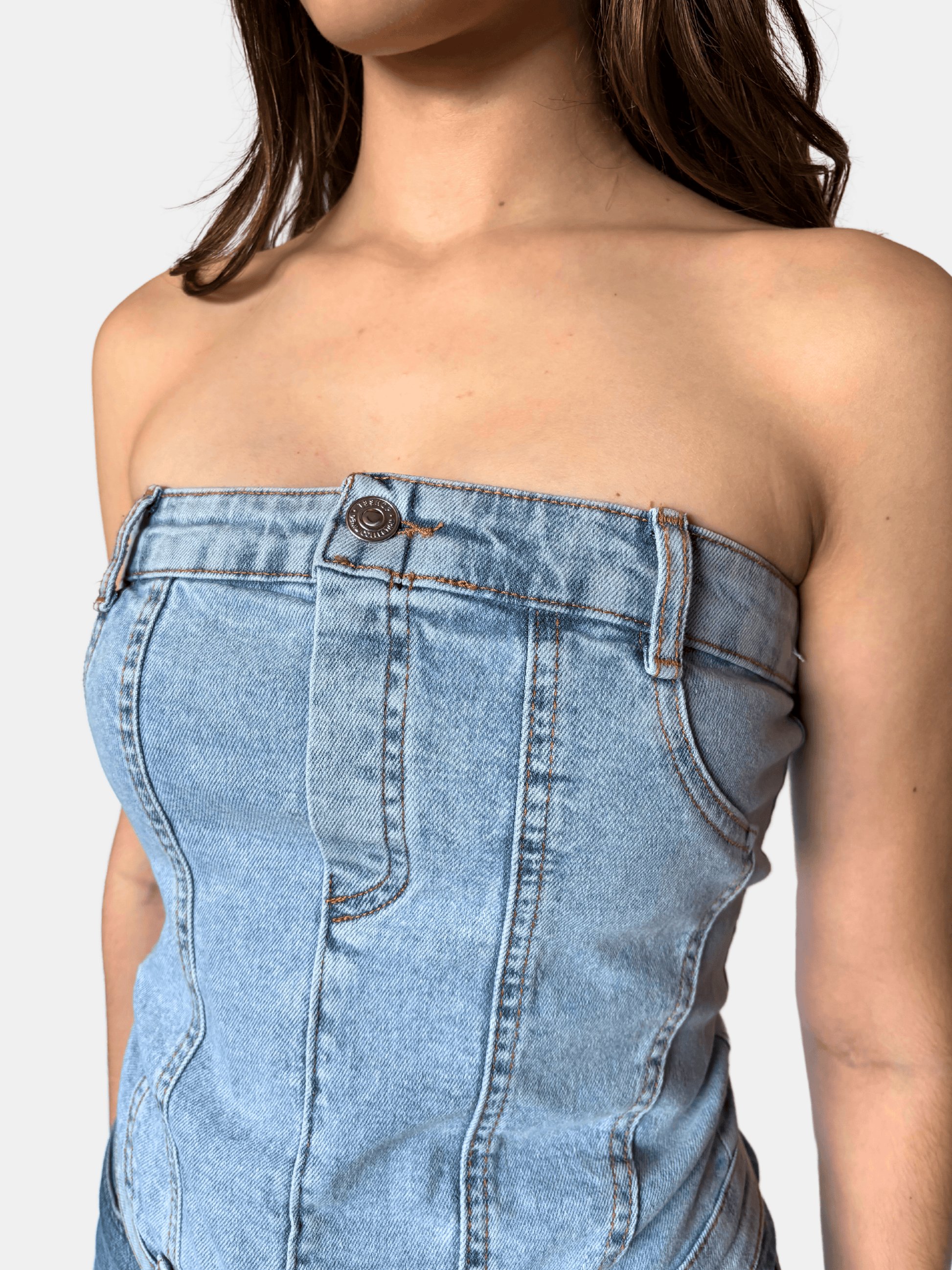 Sloane Strapless Denim Top 3