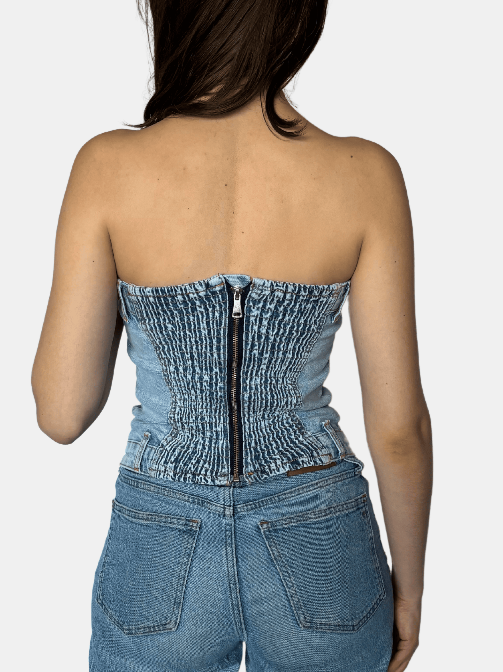 Sloane Strapless Denim Top 4