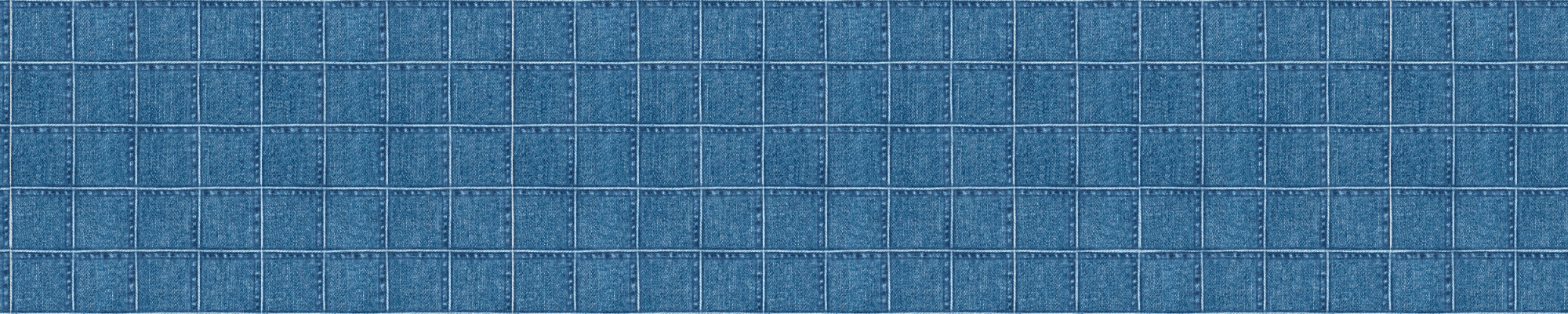 Y2K Denim Diaries banner, Image of denim in squares formed into a rectangle.