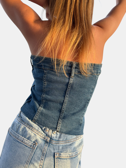 Sienna Strapless Denim Top